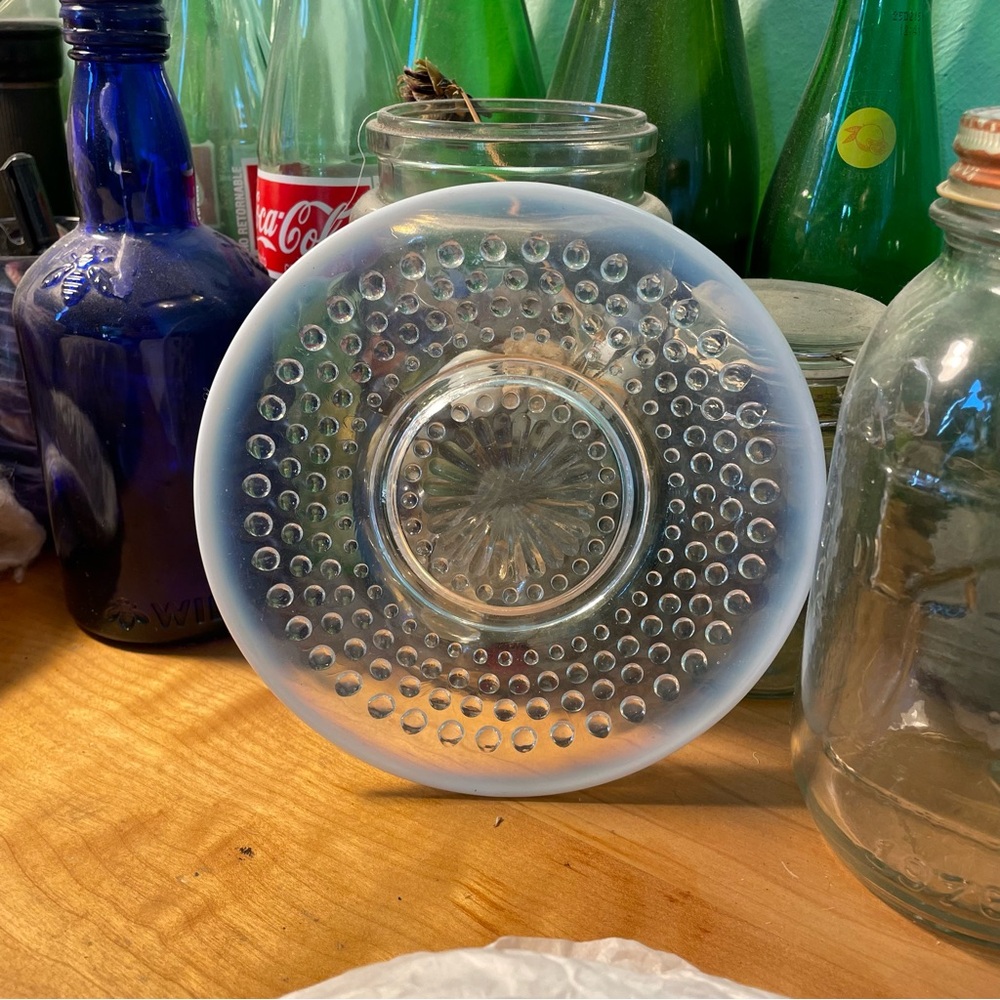 White and clear glass cake plates (6)